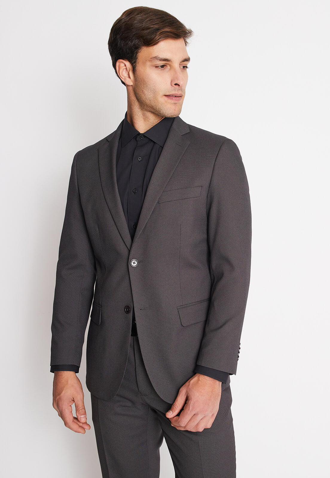 Traje formal slim fantasía charcoal