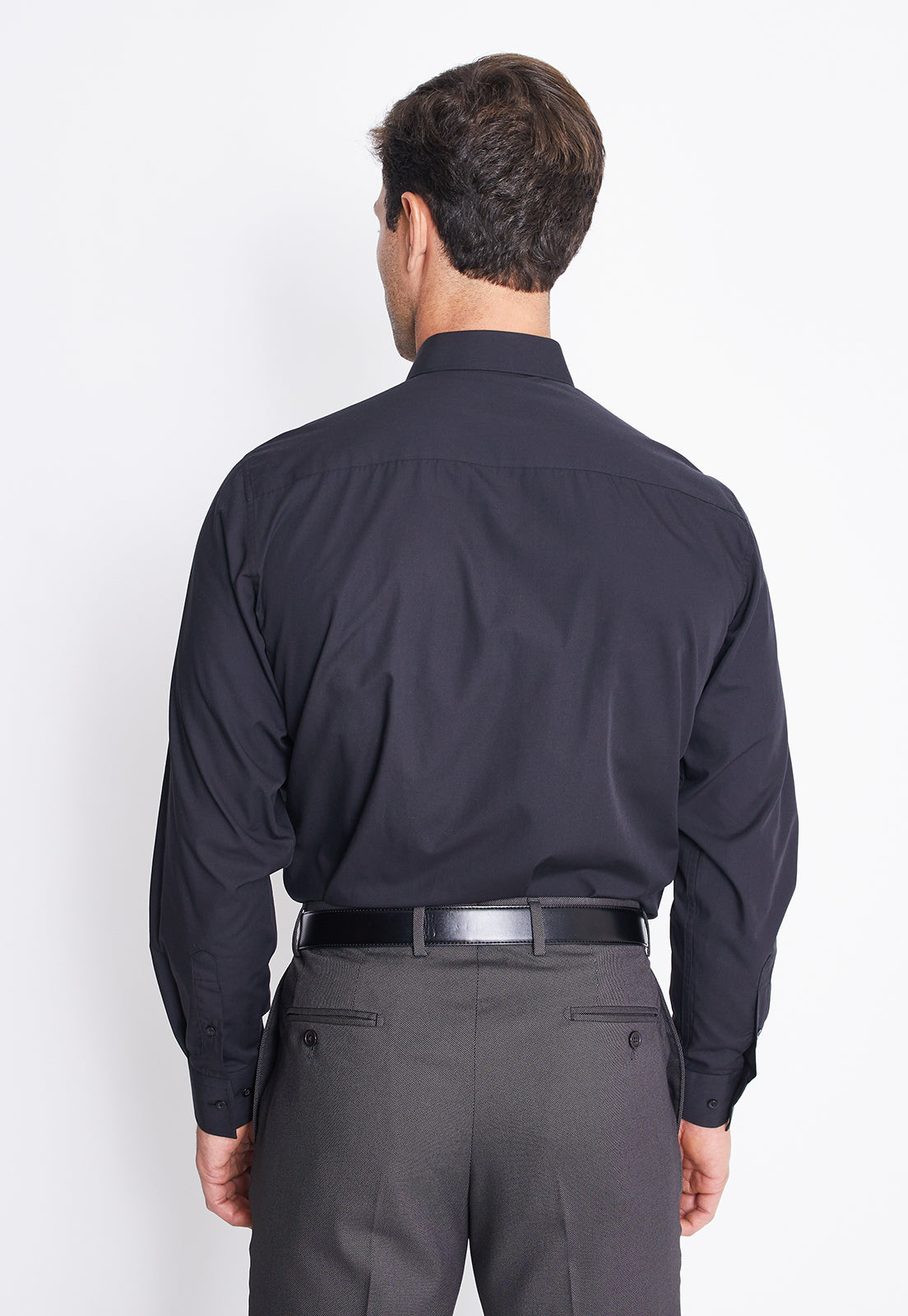 Camisa Formal Básica Lisa Regular Poplin Negro