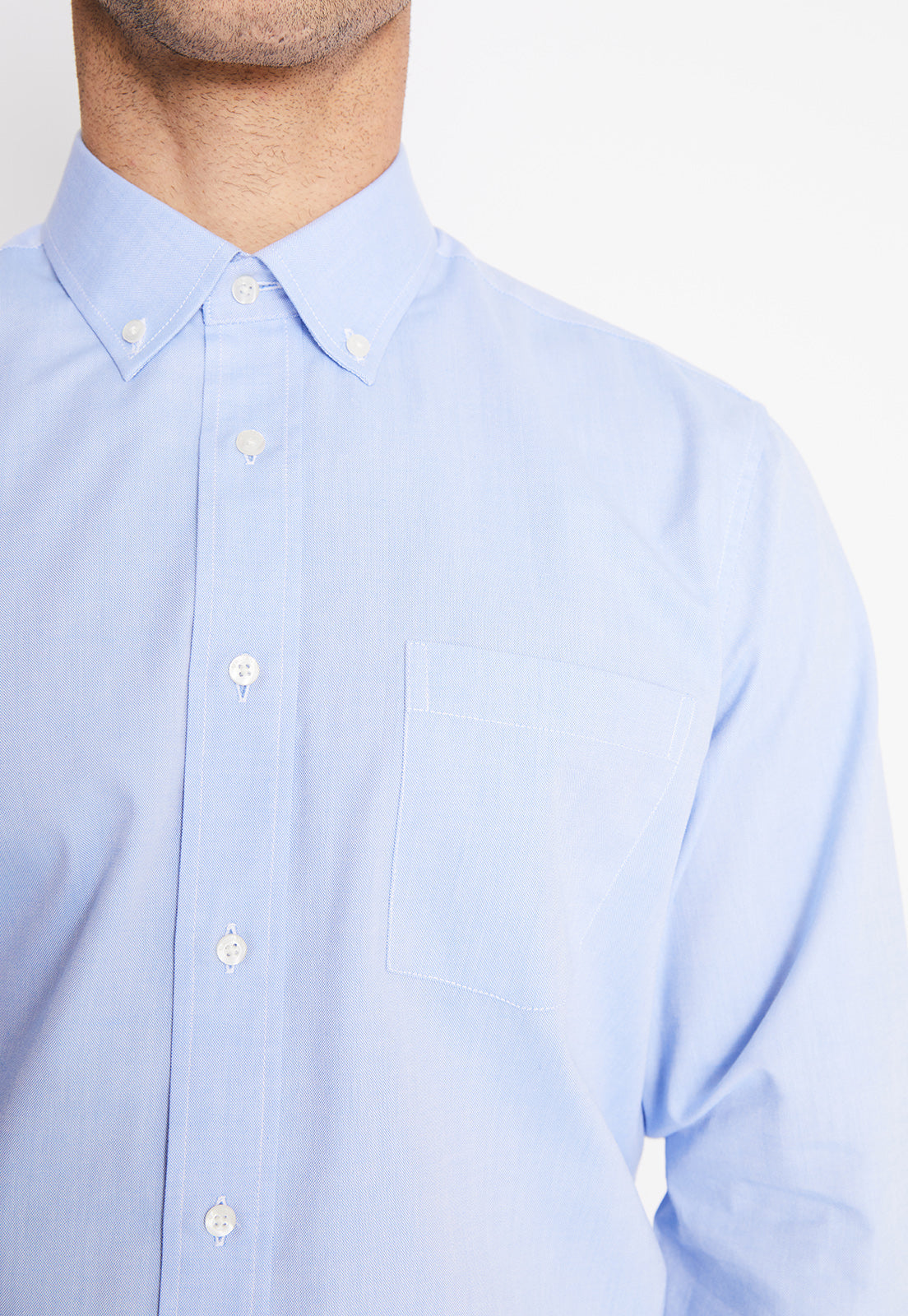Camisa Formal Básica Oxford Regular Celeste