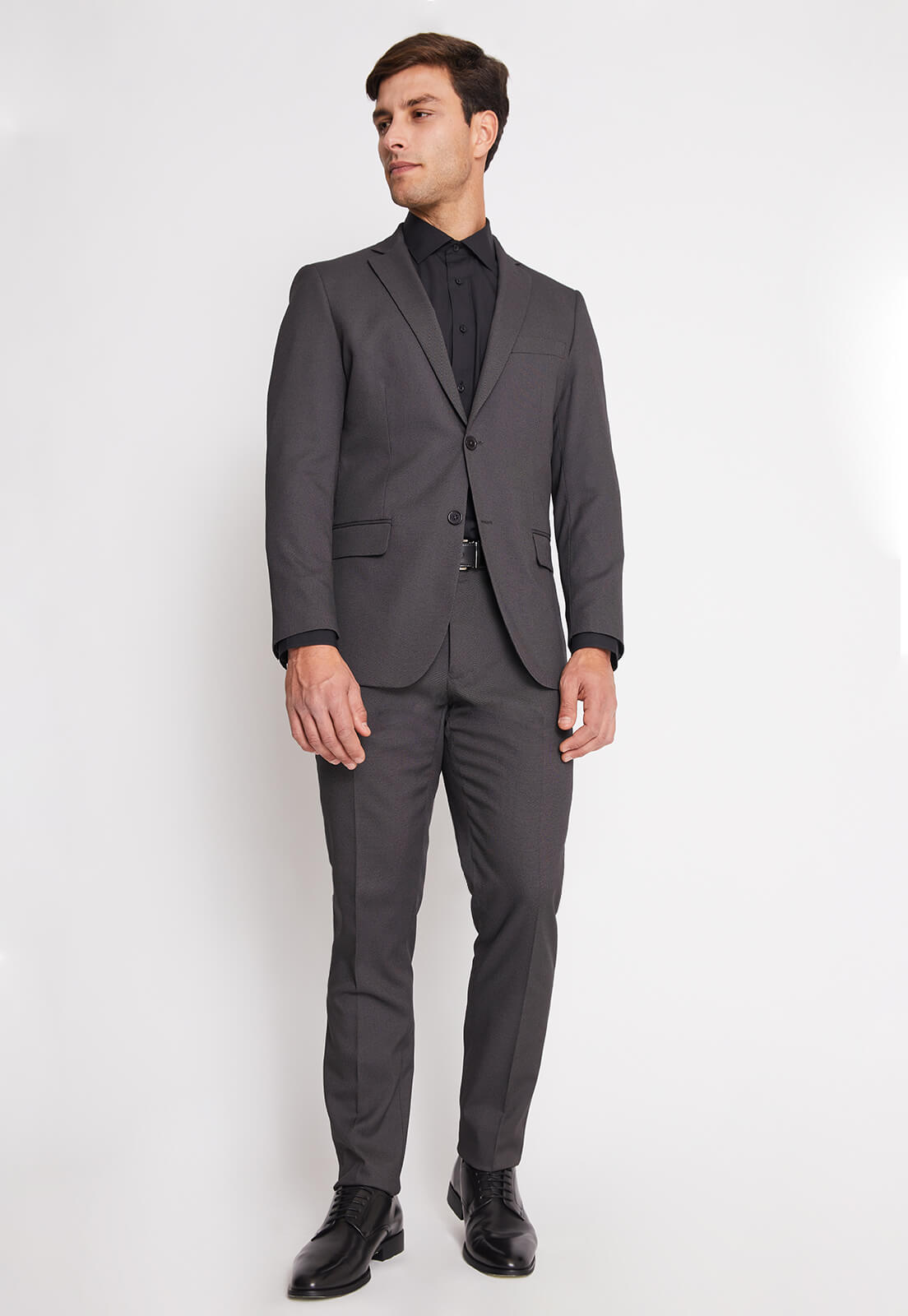 Traje formal slim fantasía charcoal