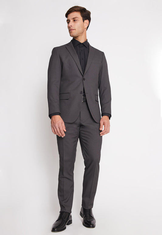 Traje formal slim fantasía charcoal