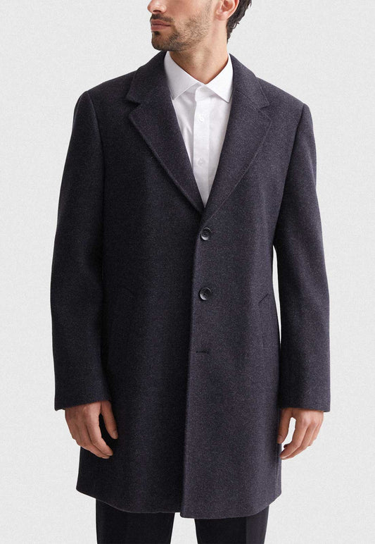 Abrigo Hombre Formal Gris Melange Mavianni