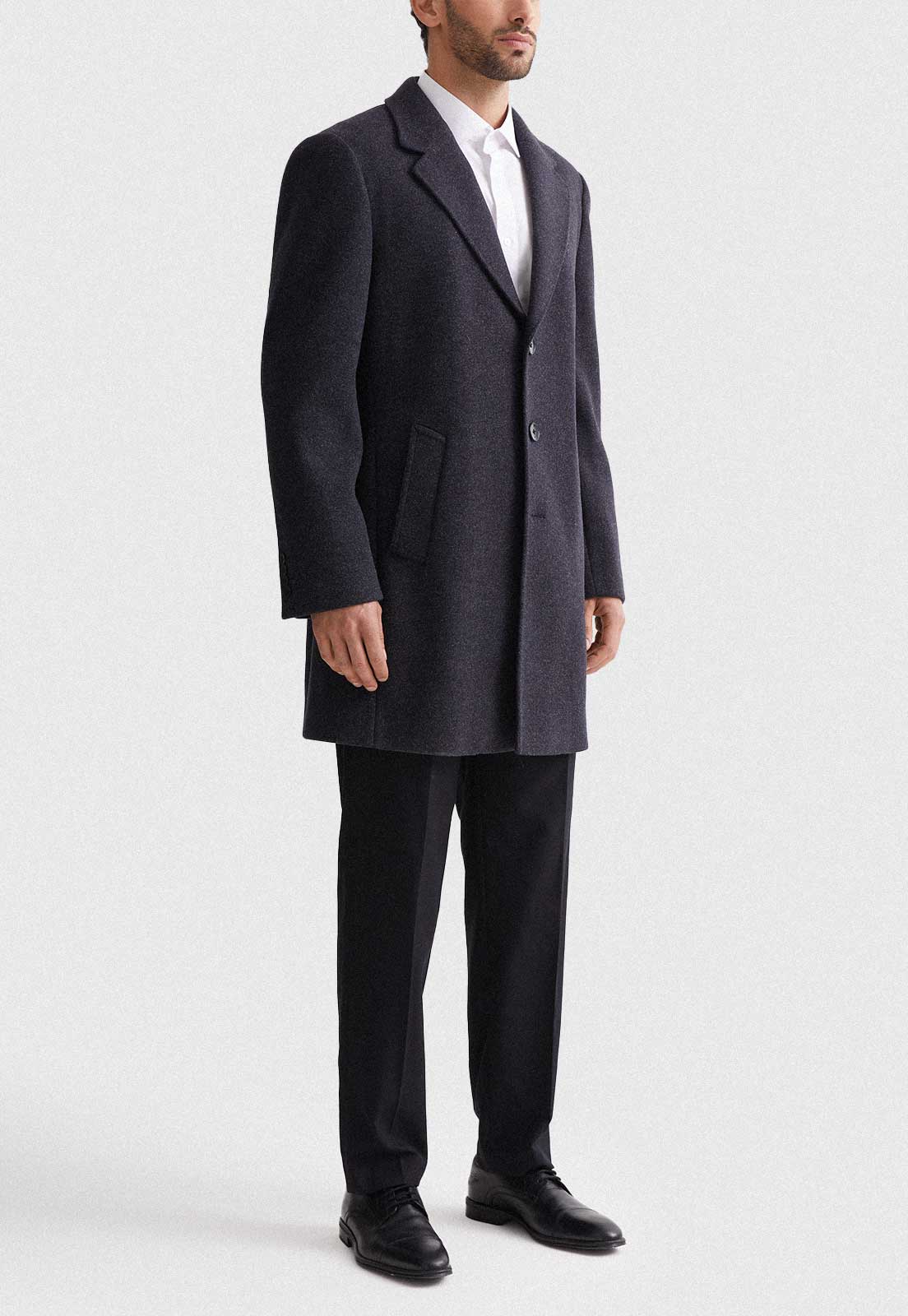 Abrigo Hombre Formal Gris Melange Mavianni