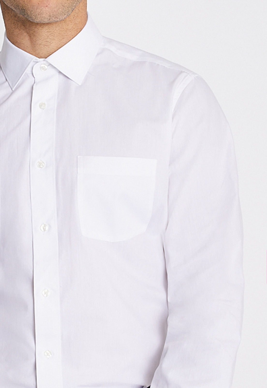 Camisa Formal Básica Lisa Regular Poplin Blanco
