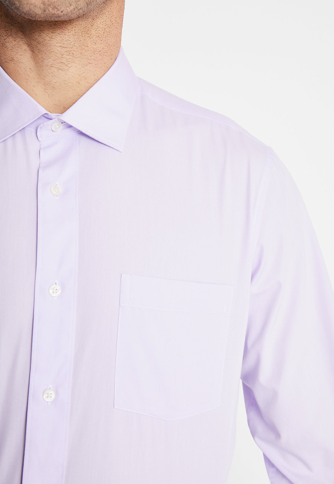 Camisa Formal Básica Lisa Regular Poplin Lila