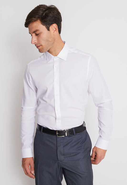 Camisa Formal Colección Slim Dobby Blanco