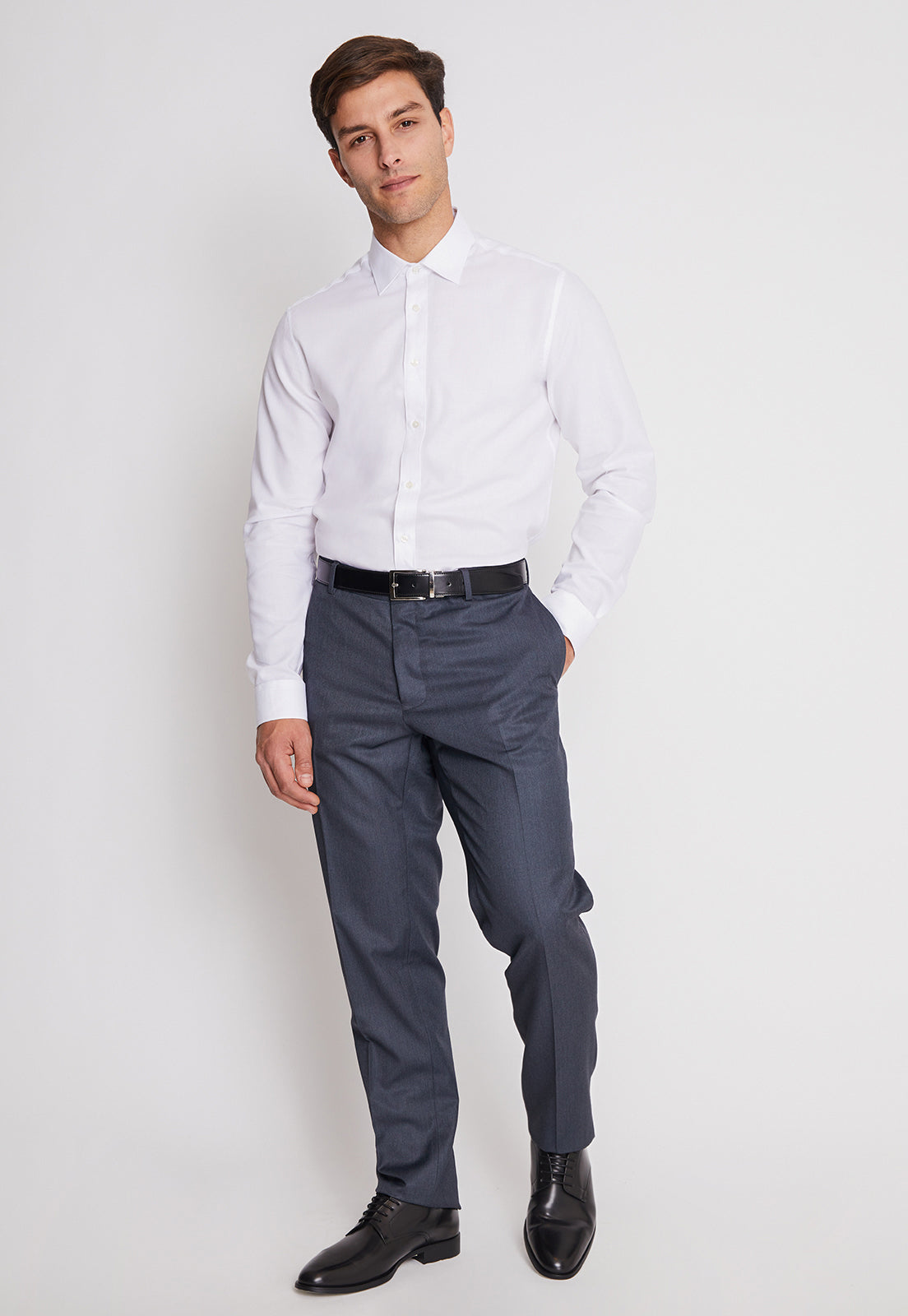 Camisa Formal Colección Slim Dobby Blanco