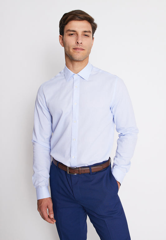 Camisa Formal Colección Slim Dobby Celeste