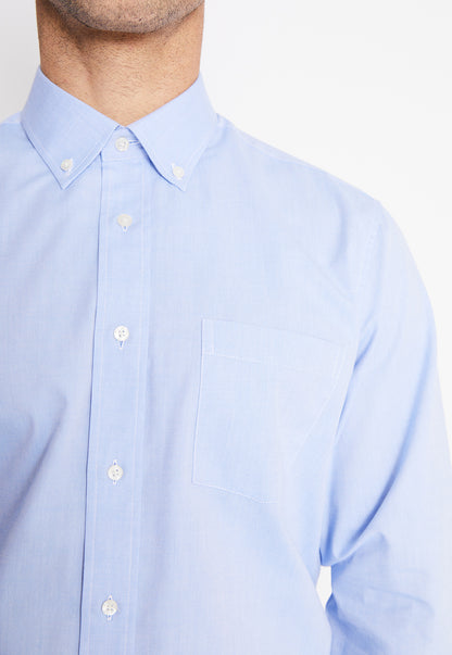Camisa Formal Hombre Regular Oxford Celeste