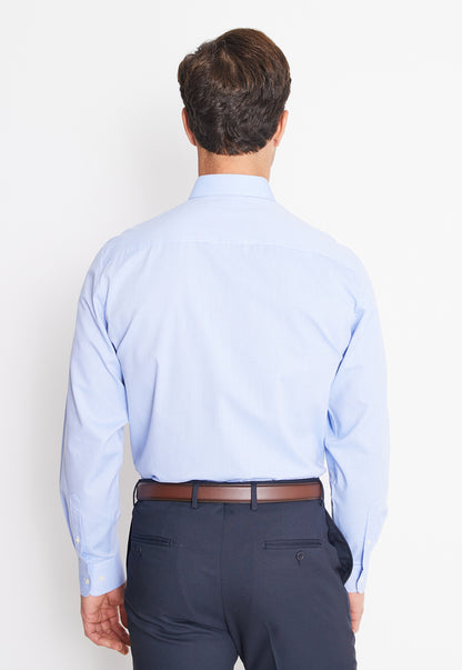 Camisa Formal Hombre Regular Oxford Celeste