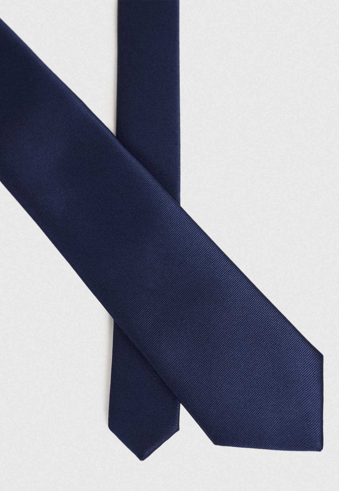 Corbata Hombre Formal Microfibra Liso Navy
