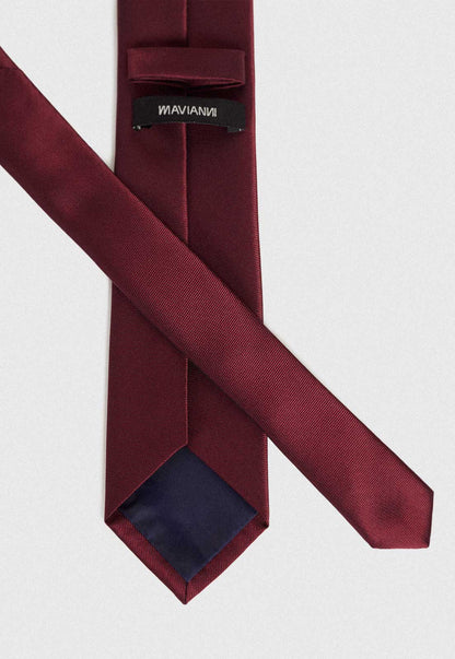 Corbata Hombre Formal Microfibra Liso Burdeo