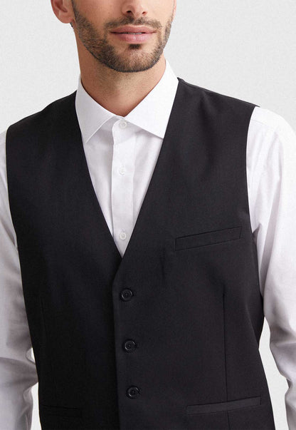 Gilet Formal Hombre Regular Twill Negro