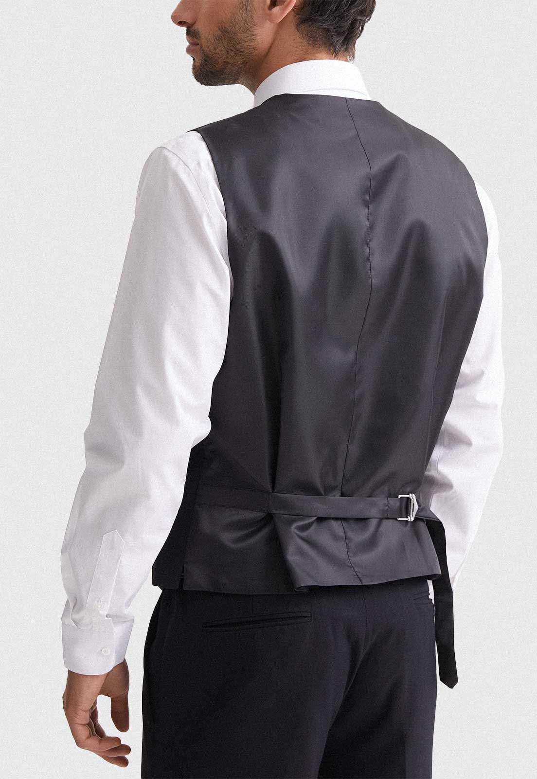 Gilet Formal Hombre Regular Twill Negro