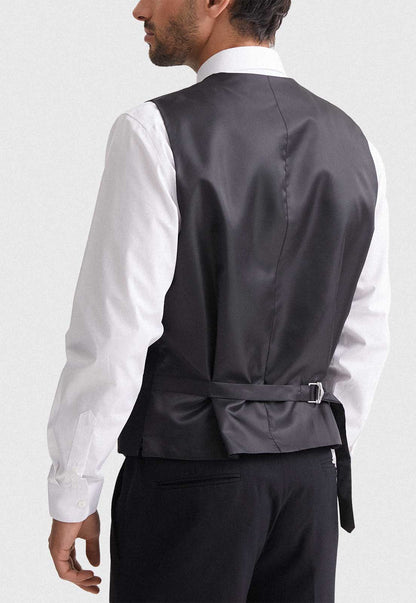 Gilet Formal Hombre Regular Twill Negro