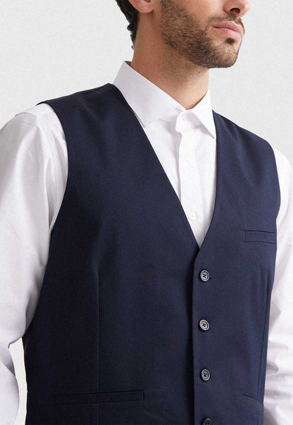 Gilet Formal Hombre Regular Twill Azul Marino