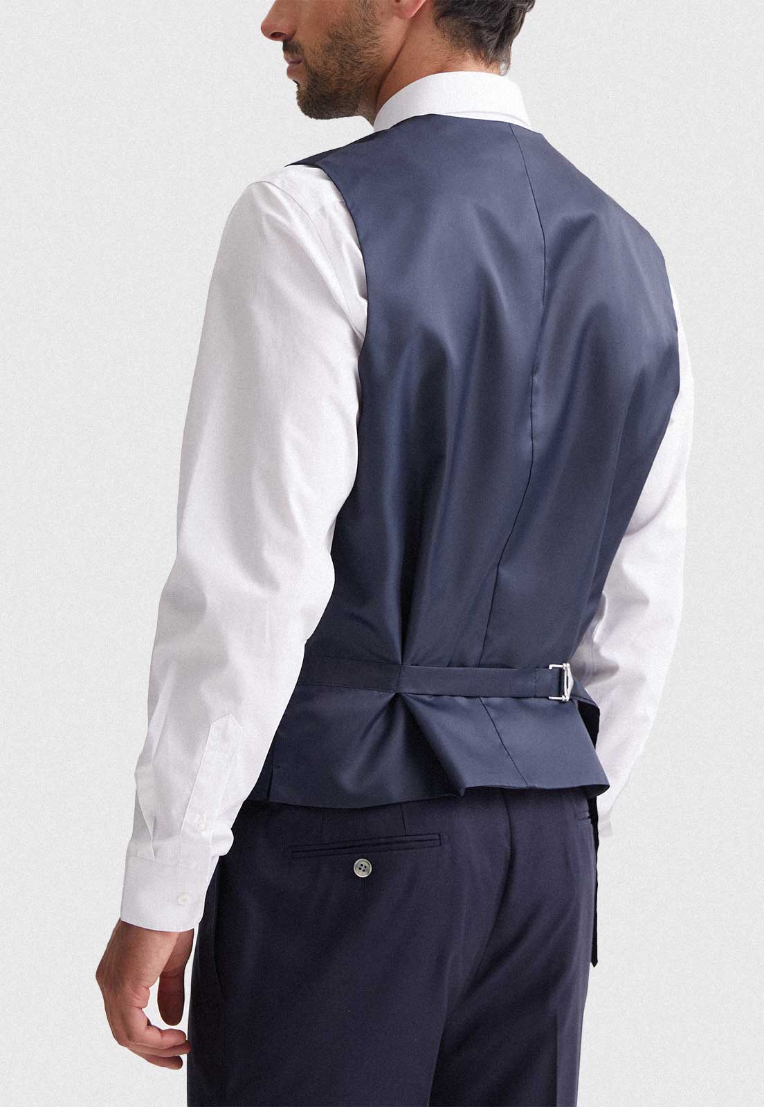 Gilet Formal Hombre Regular Twill Azul Marino