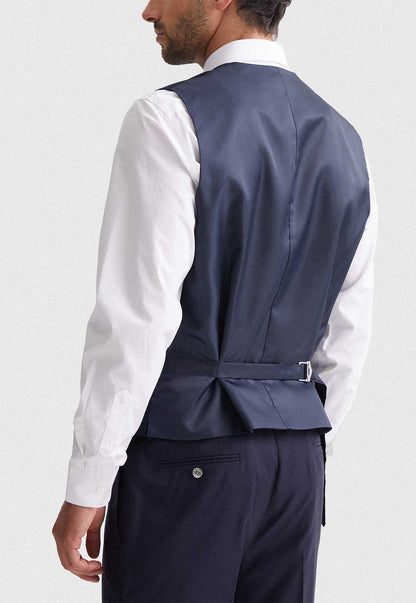 Gilet Formal Hombre Regular Twill Azul Marino
