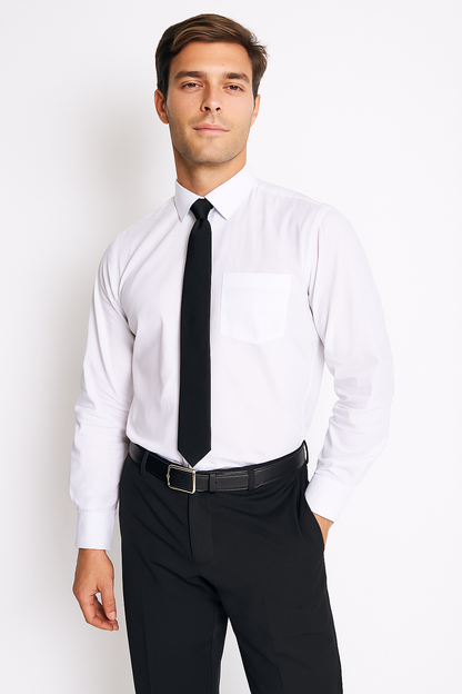 Camisa Formal Hombre Regular Poplin Blanco