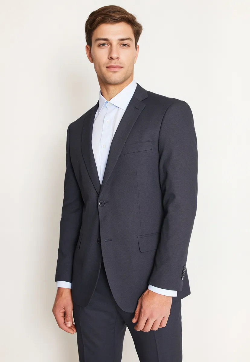 Traje Formal Hombre Slim Texturado Azul Marino