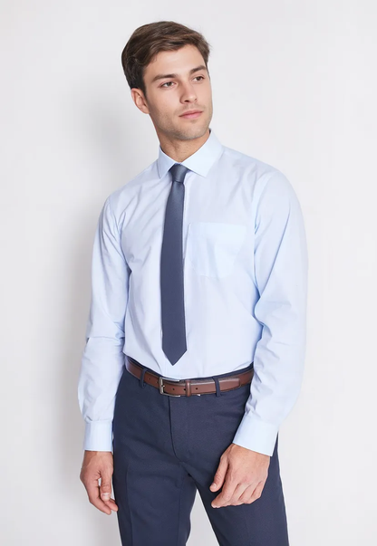 Camisa Formal Hombre Regular Poplin Celeste