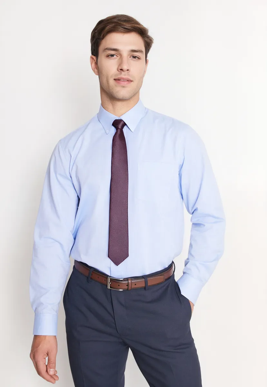 Camisa Formal Hombre Regular Oxford Celeste