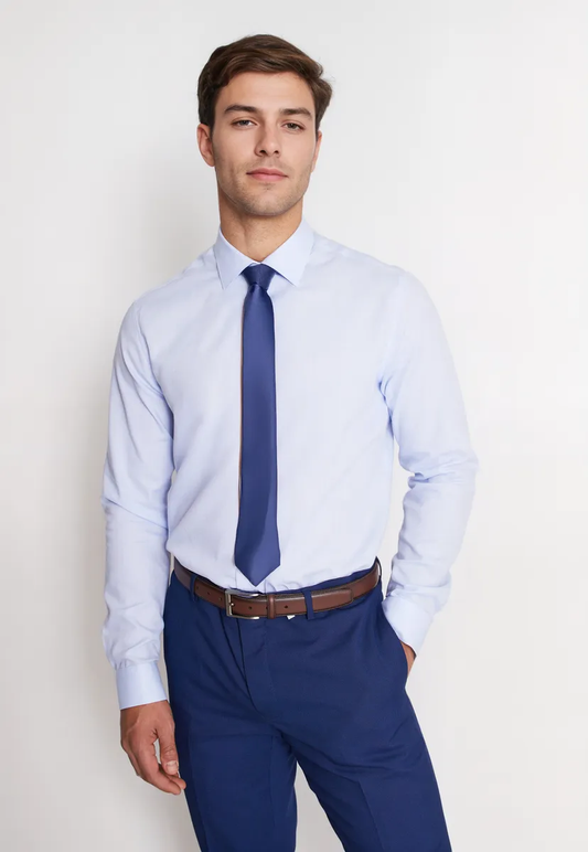 Camisa Formal Colección Slim Dobby Celeste