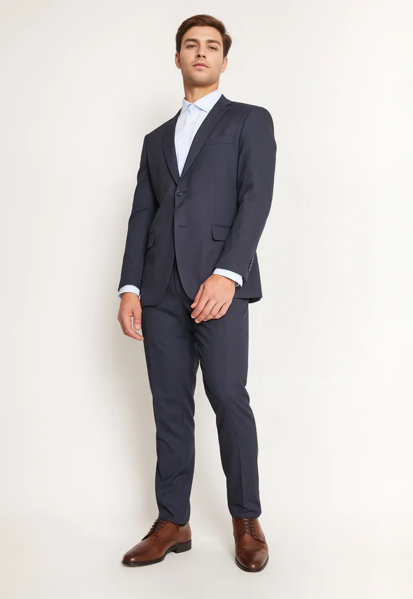 Traje Formal Hombre Slim Texturado Azul Marino