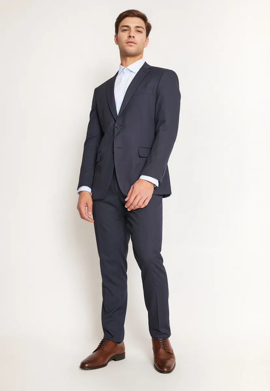 Traje Formal Hombre Slim Texturado Azul Marino