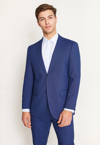 Traje Formal Hombre Slim Texturado Azul Medio